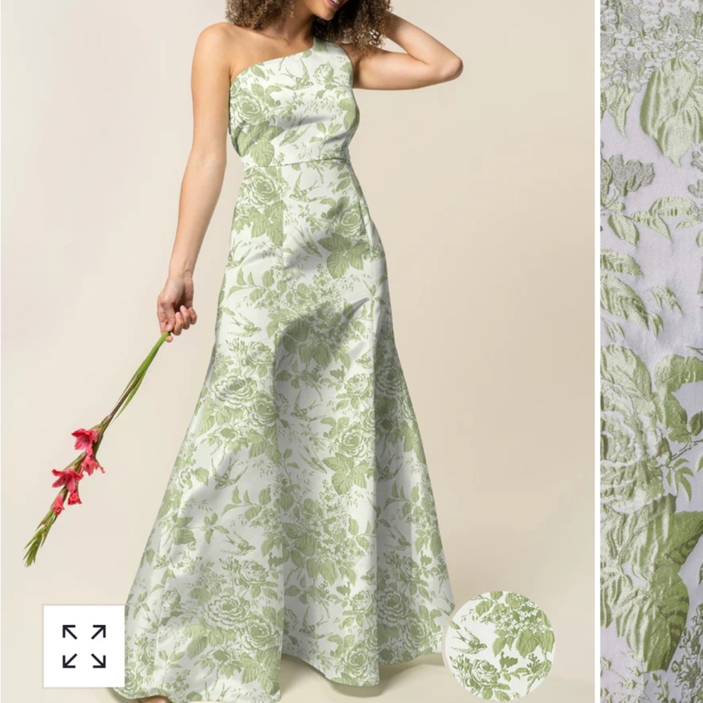 Lula Kate Cason dress in Jacquard Fabric in Garden Flora Spring Green